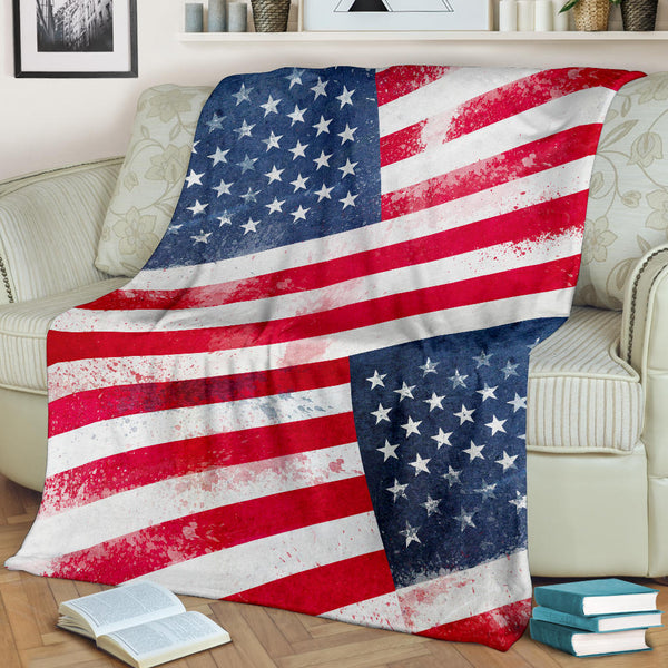 American Flag Fleece Throw Blanket The Bandana Blanket Company