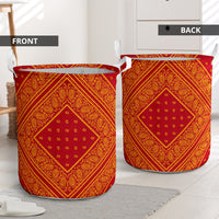 Laundry Hamper - Red and Gold Bandana