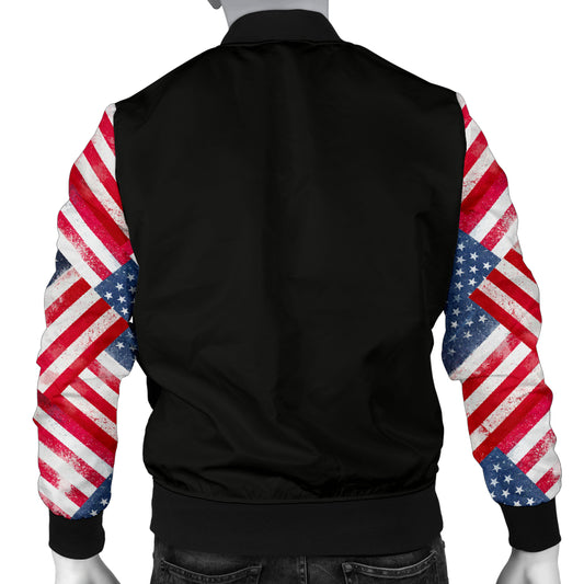 Men's American Flag Sleeved Bomber Jacket