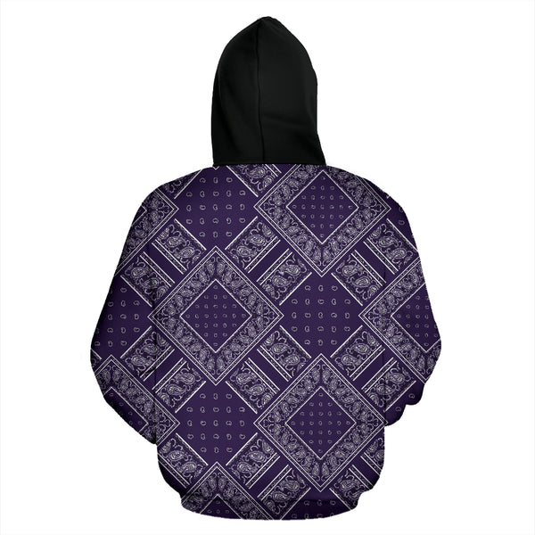 Royal Purple Bandanas Zip Hoodie The Bandana Blanket Company