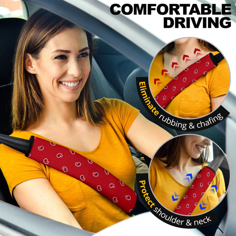 Classic Red Bandana Seat Belt Covers - 3 Styles