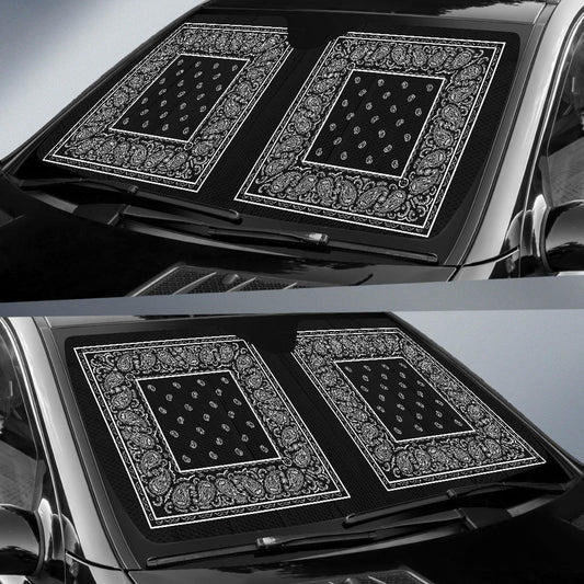 Black Bandana Car Window Shade
