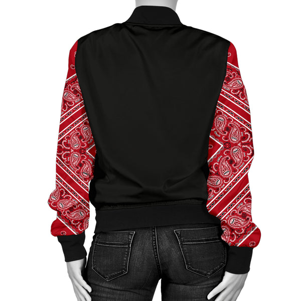 White Bandana Women's Bomber Jacket