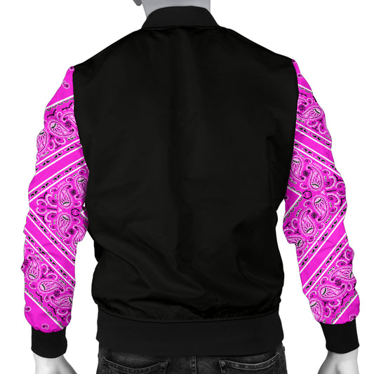 Men's Abruptly Pink Bandana Sleeved Bomber Jacket