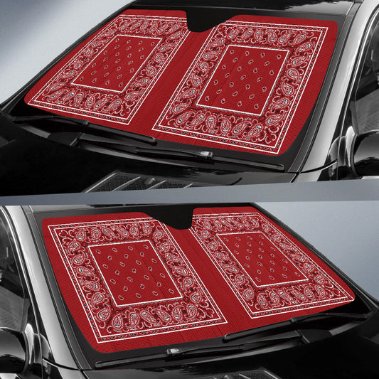 Classic Red Bandana Car Window Shade