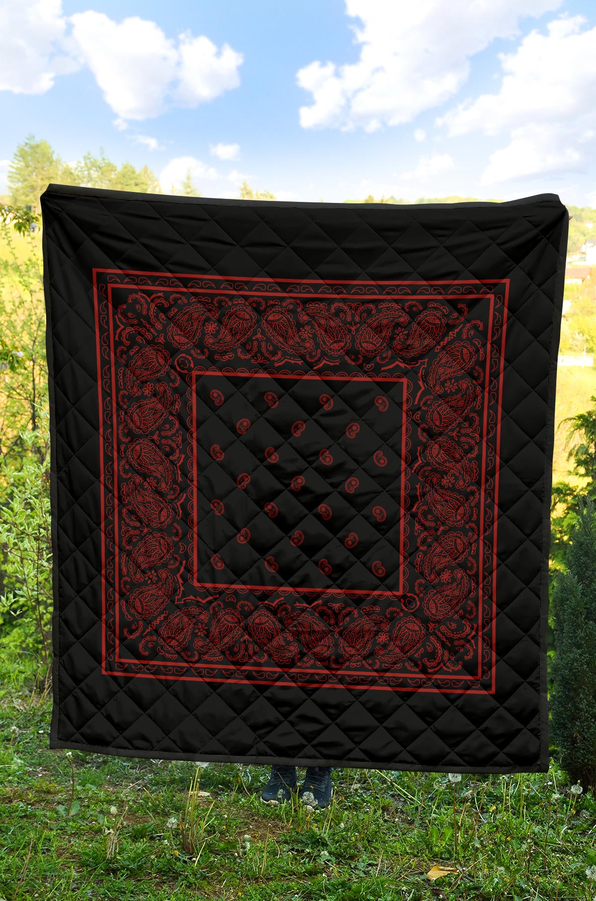 Quilt - Black and Red Bandana Quilt