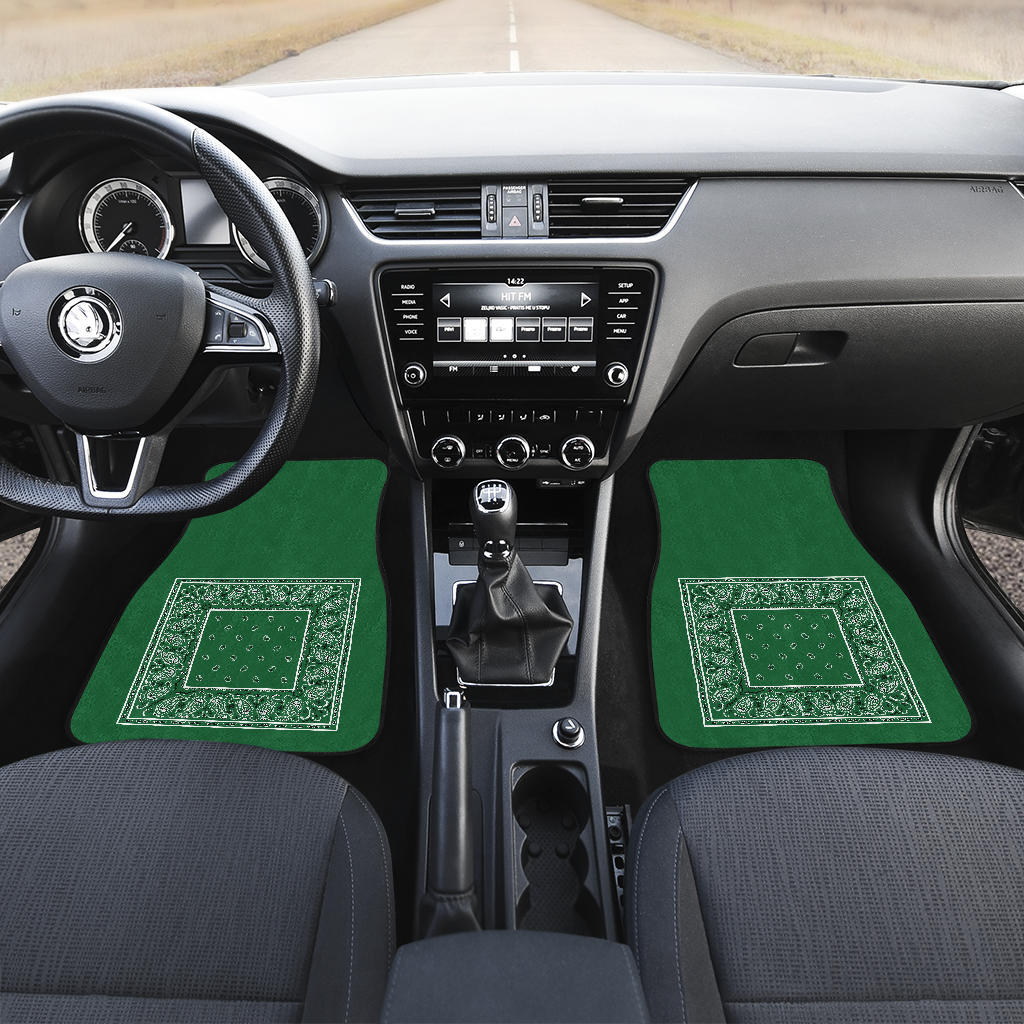 money green bandana auto floor mats