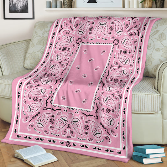 Pink Bandana Throw Blanket