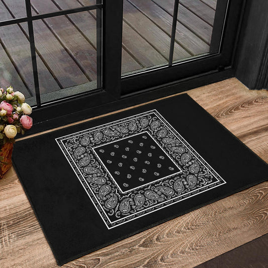 Black Bandana Door Mats