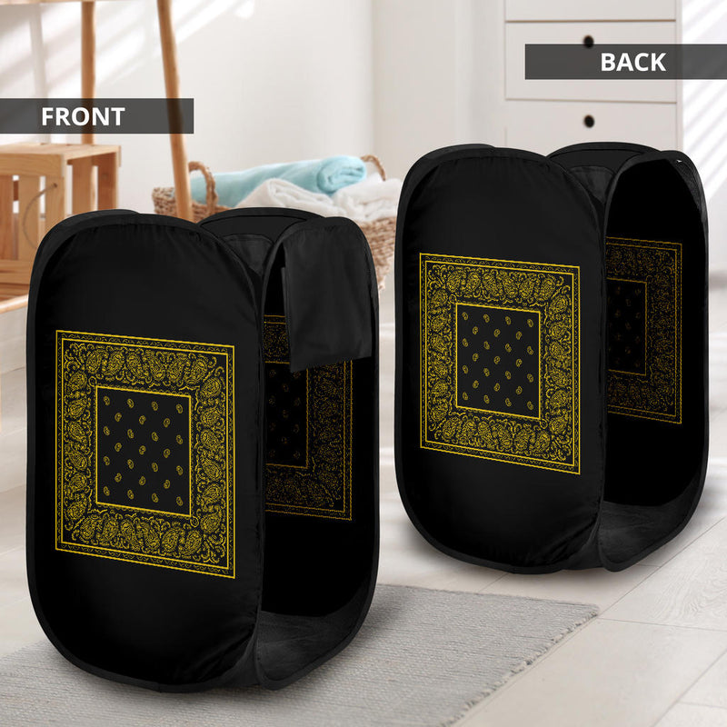 Laundry Basket - OG Black and Gold Bandana