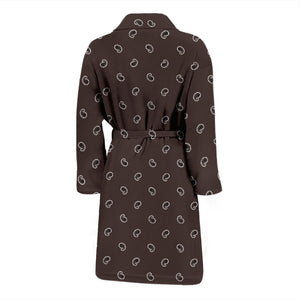 brown paisley robe for men back view