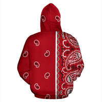 red bandana pullover hoodie back view