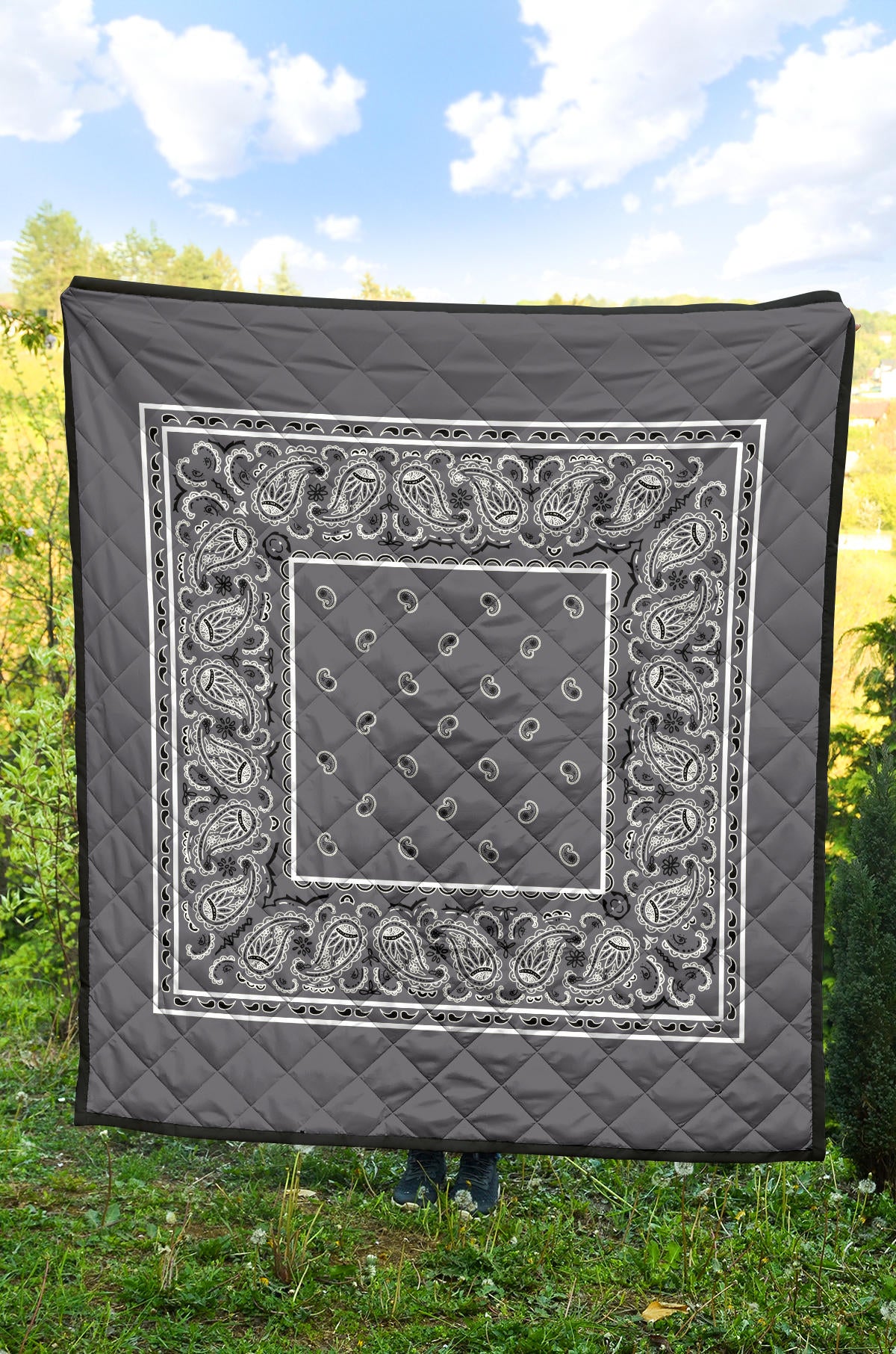 Quilt - Classic Gray Bandana Quilt