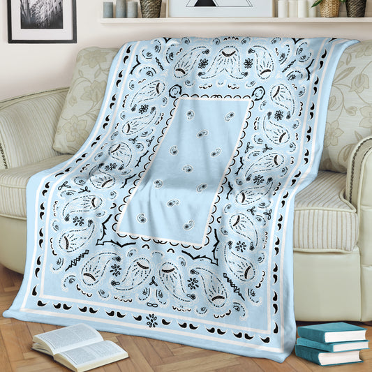 Blue Bandana Fleece Throw Blanket