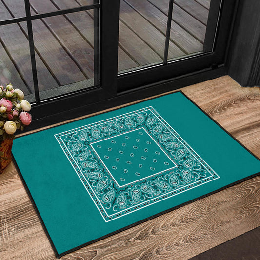 Teal Bandana Door Mats