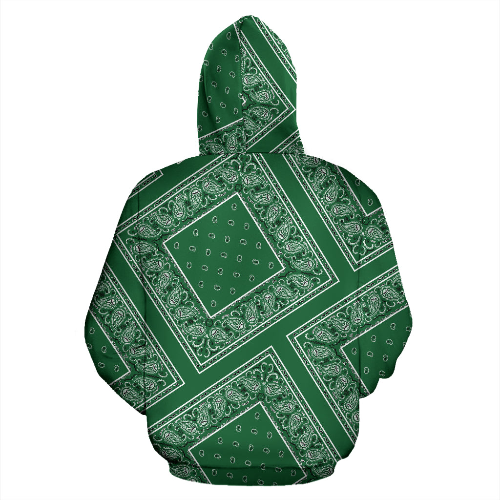 Classic Green Bandana Patch Zip Up Hoodie
