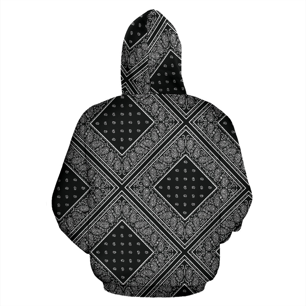 Black Bandana Patch Pullover Hoodie