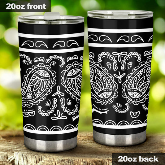 black bandana coffee cups