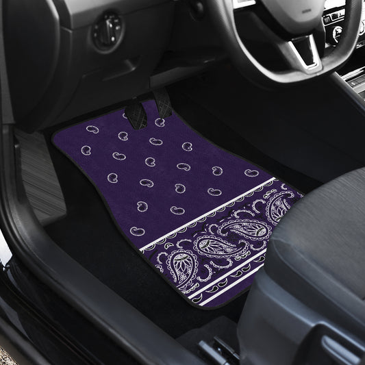Quad Royal Purple Bandana Car Mats - Fancy