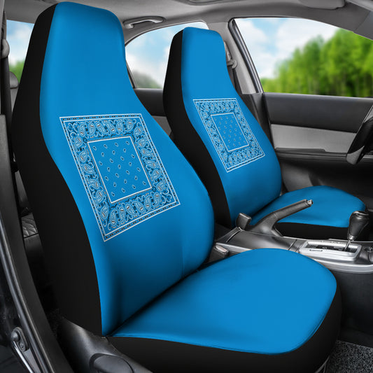 Sky Blue Bandana Car Seat Covers - Minimal