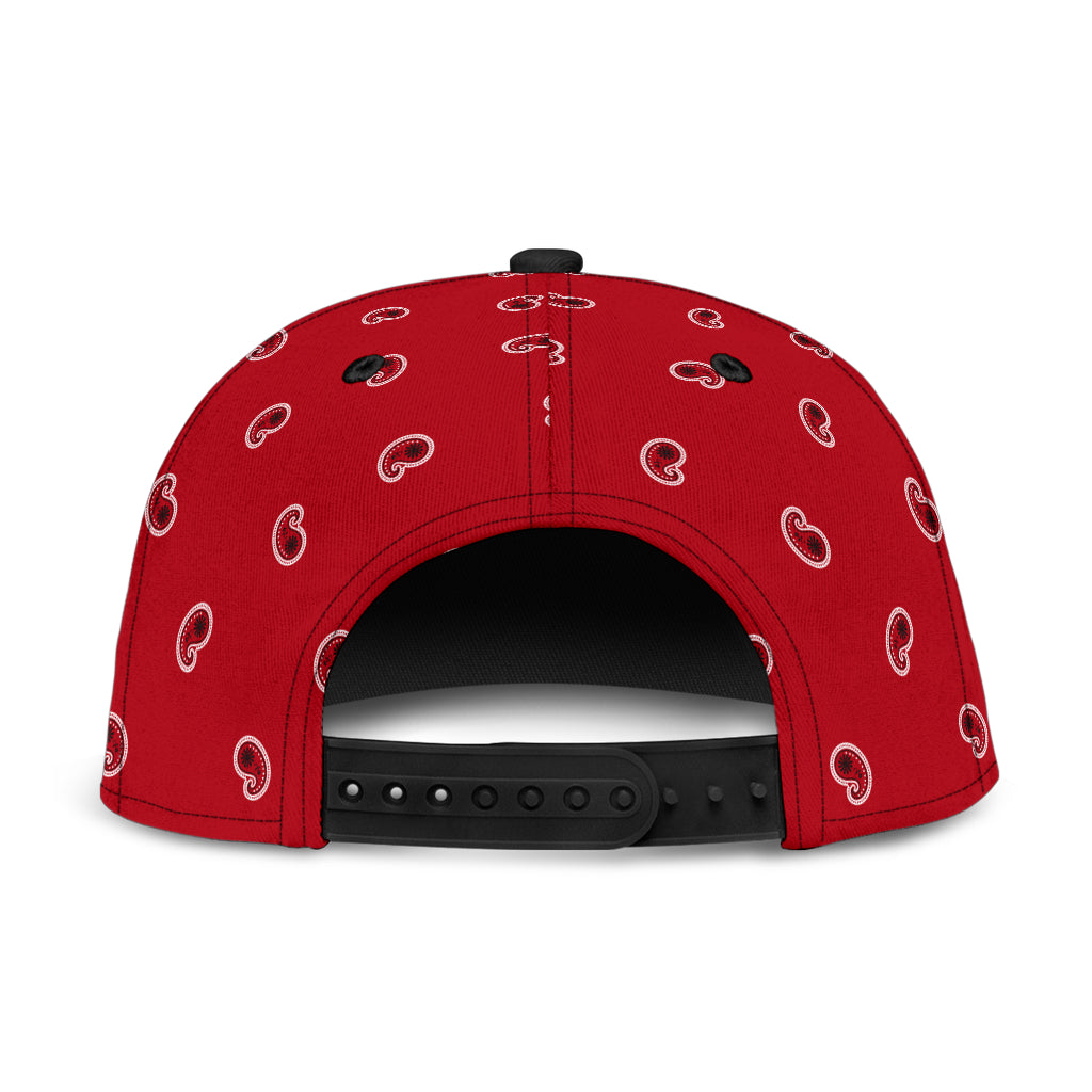 Classic Red Paisley Snapback Cap