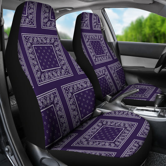 Royal Purple Bandana Car Seat Covers - Patch