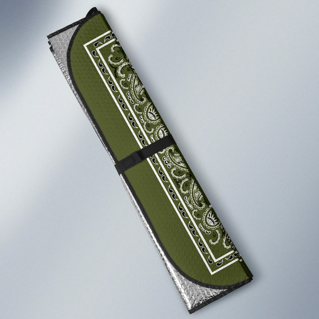 folded green car shade