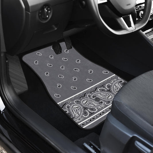 Dual Classic Gray Bandana Car Mats - Fancy