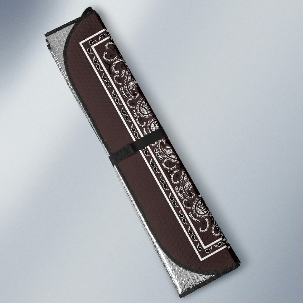 Coffee Brown Bandana Car Window Shade
