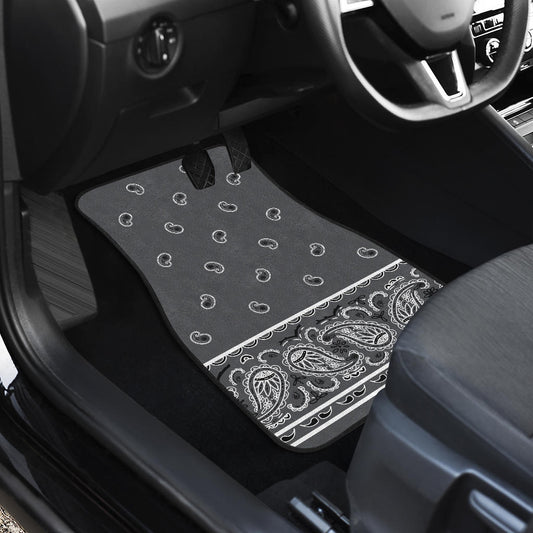 Quad Classic Gray Bandana Car Mats - Fancy