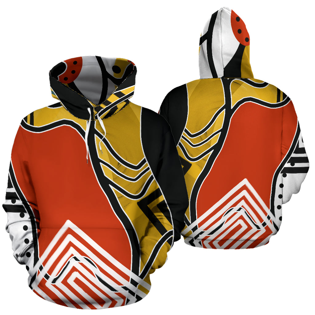 Retro Abstract Art Pullover All Over Hoodie