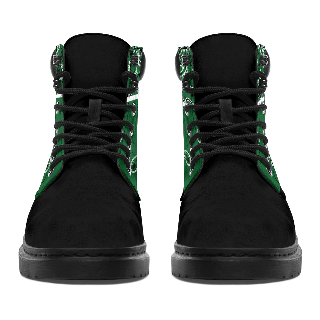 Classic Green Bandana Black Out All Season Boots
