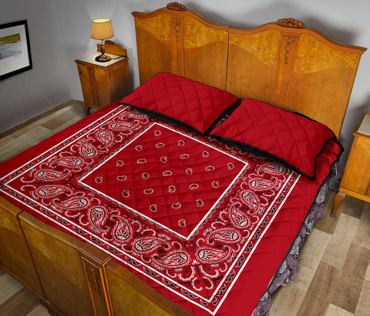 Quilt Set - Classic Red Bandana Quilt w/Shams