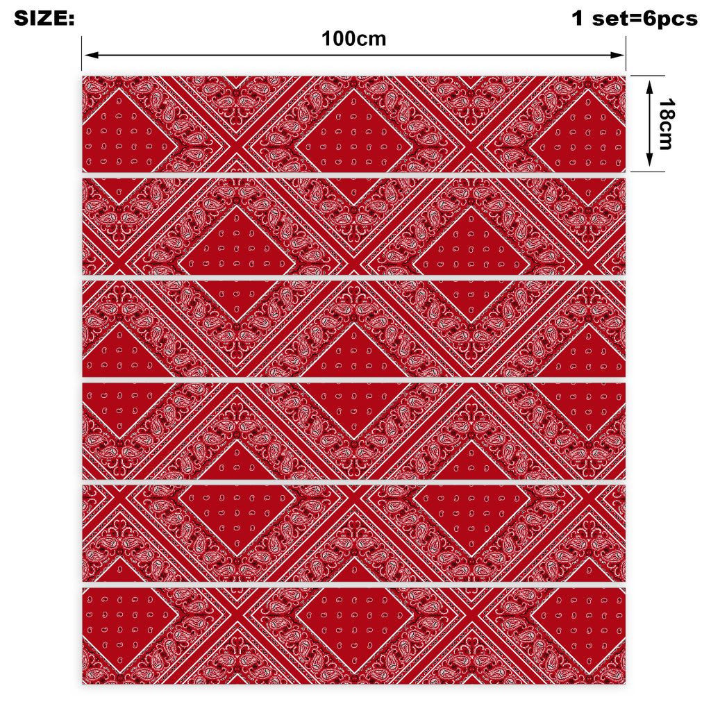Classic Red Bandana Stair Stickers 6 Steps