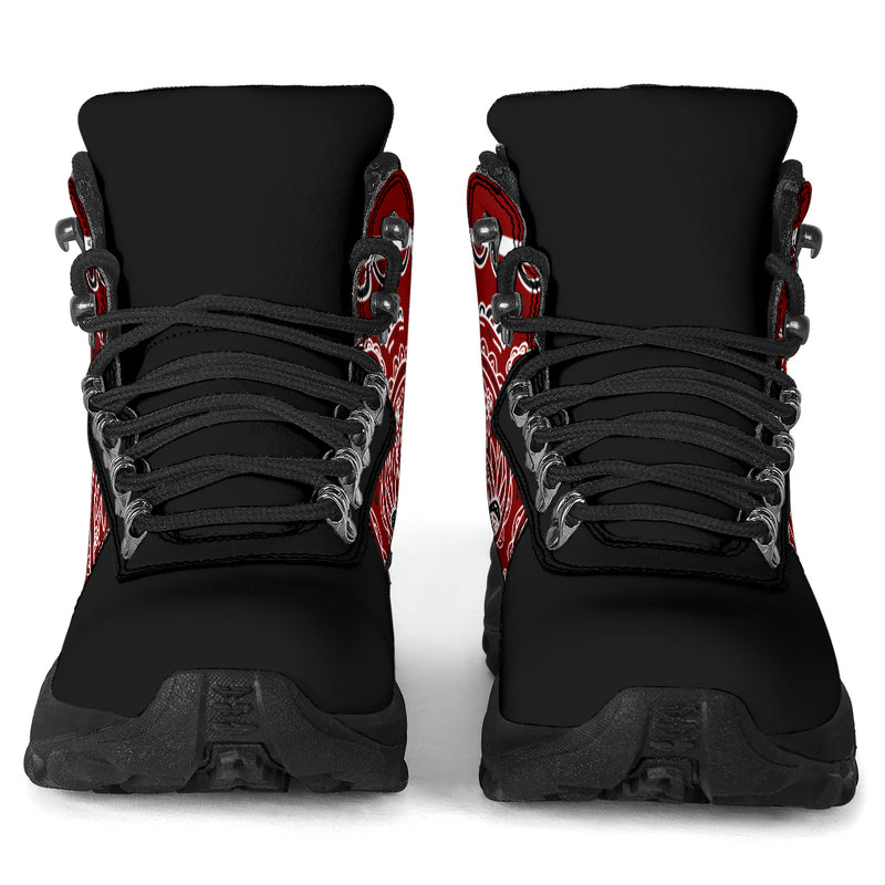 Maroon Bandana Alpine Boots