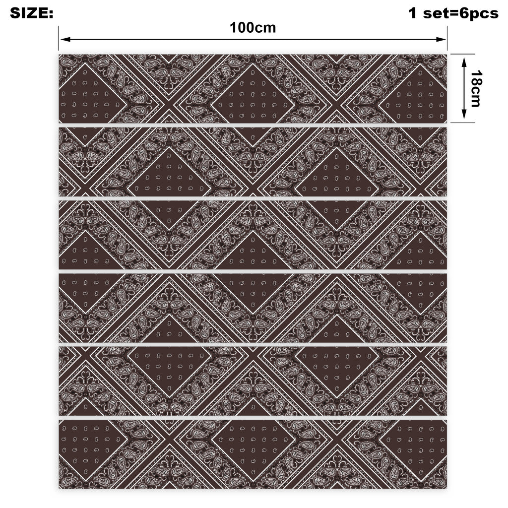 Coffee Brown Bandana Stair Stickers 6 Steps