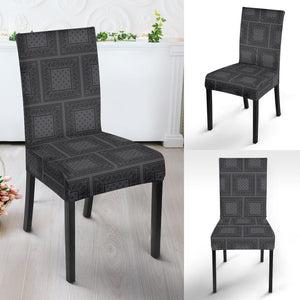 Gray and Black Bandana Dining Chair Covers - 4 Patterns