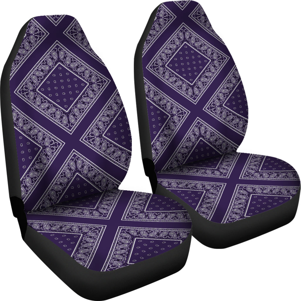 Royal Purple Bandana Car Seat Covers - Diamond