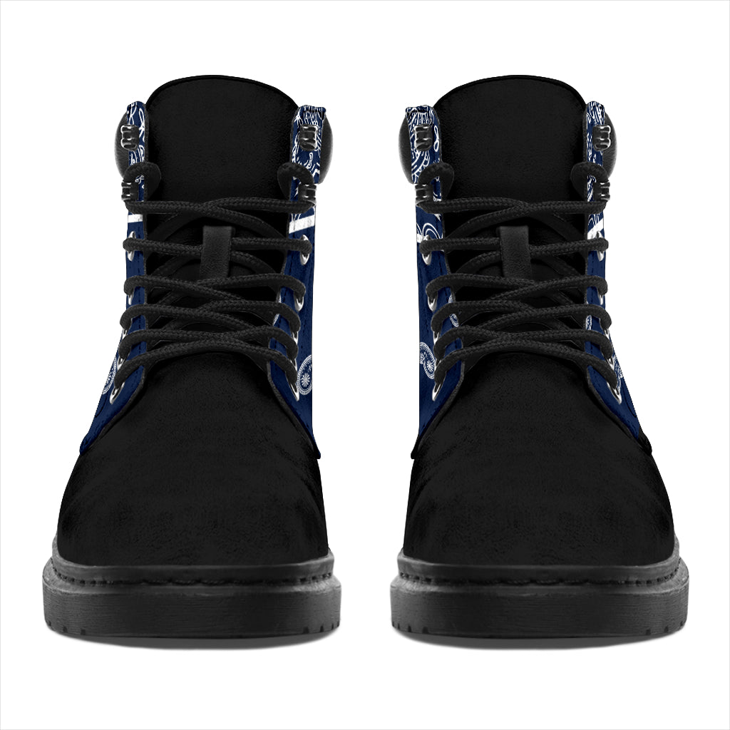 Navy Blue Bandana Blackout All Season Boots