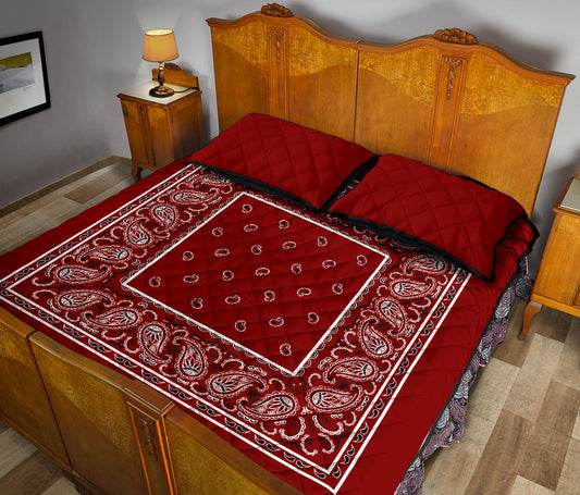 Quilt Set - Maroon Bandana Quilt w/Shams