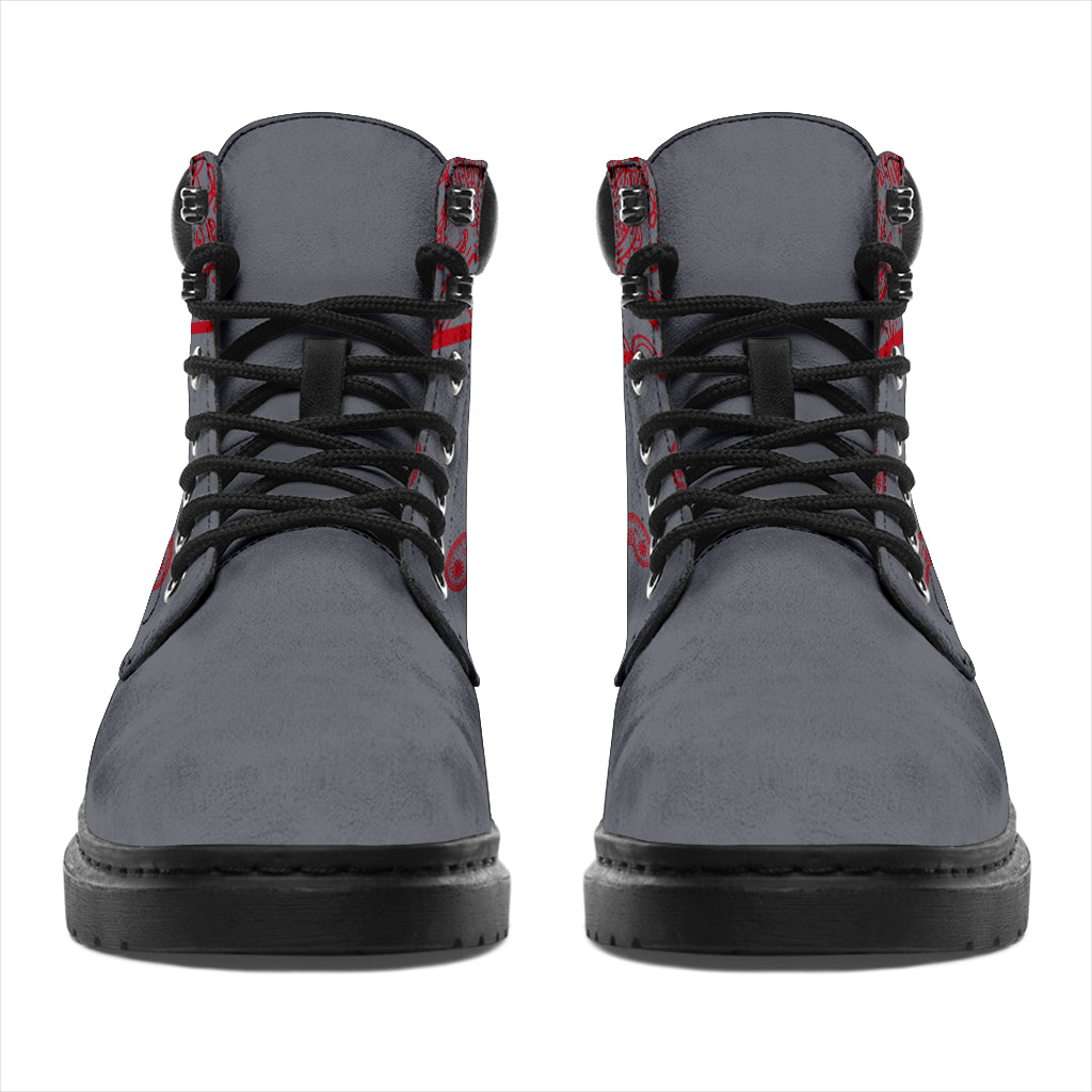 Gray and Red Bandana All Season Boots