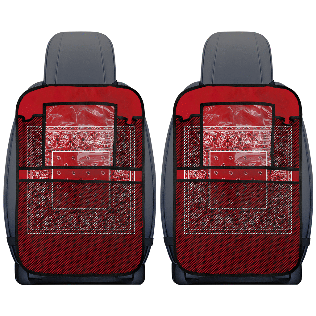 Classic Red Bandana Car Seat Organizers