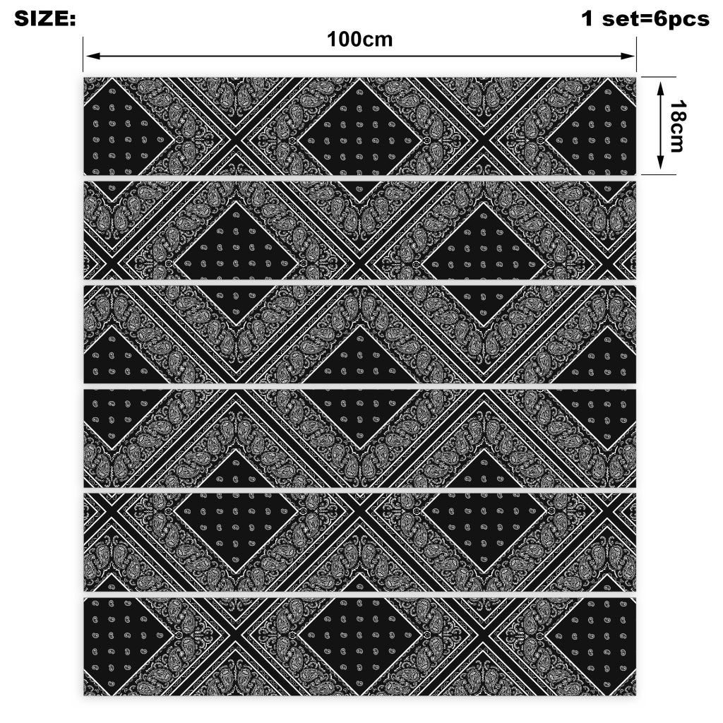 Black Bandana Stair Stickers 6 Steps