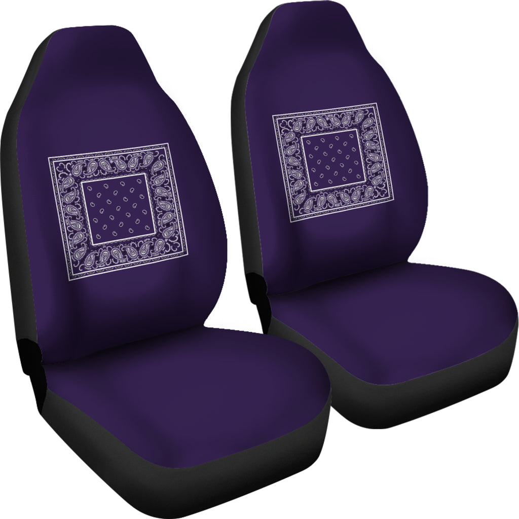 Royal Purple Bandana Car Seat Covers - Minimal