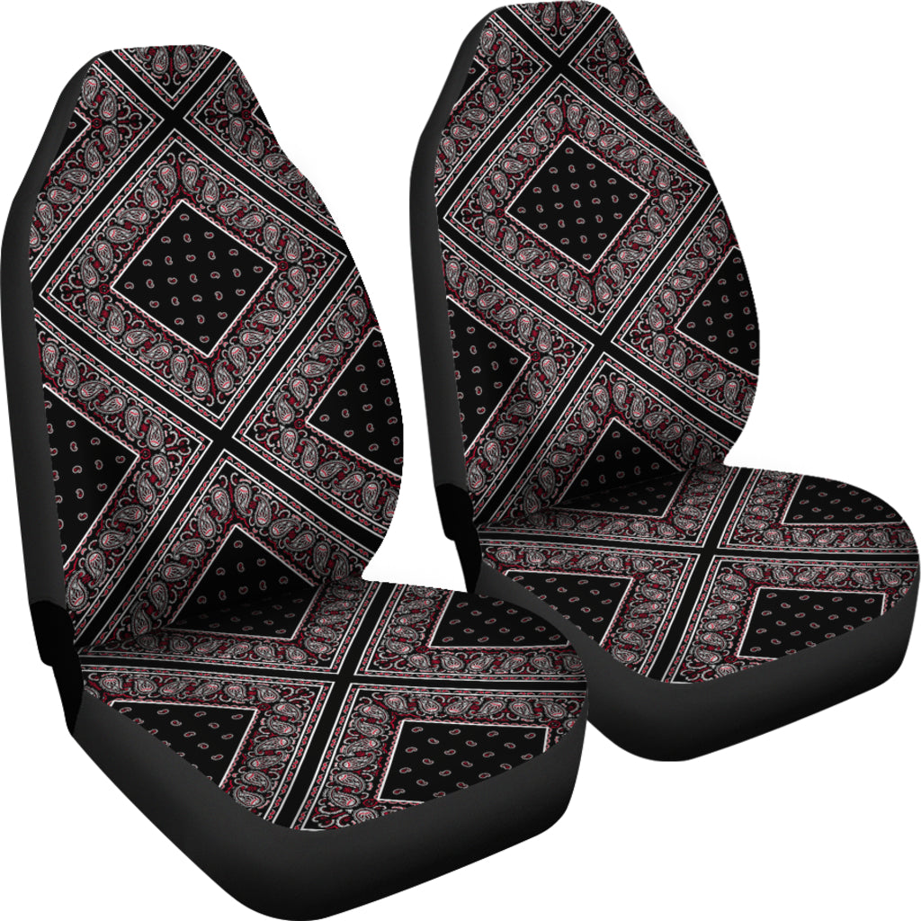 Wicked Black Bandana Car Seat Covers - Diamond
