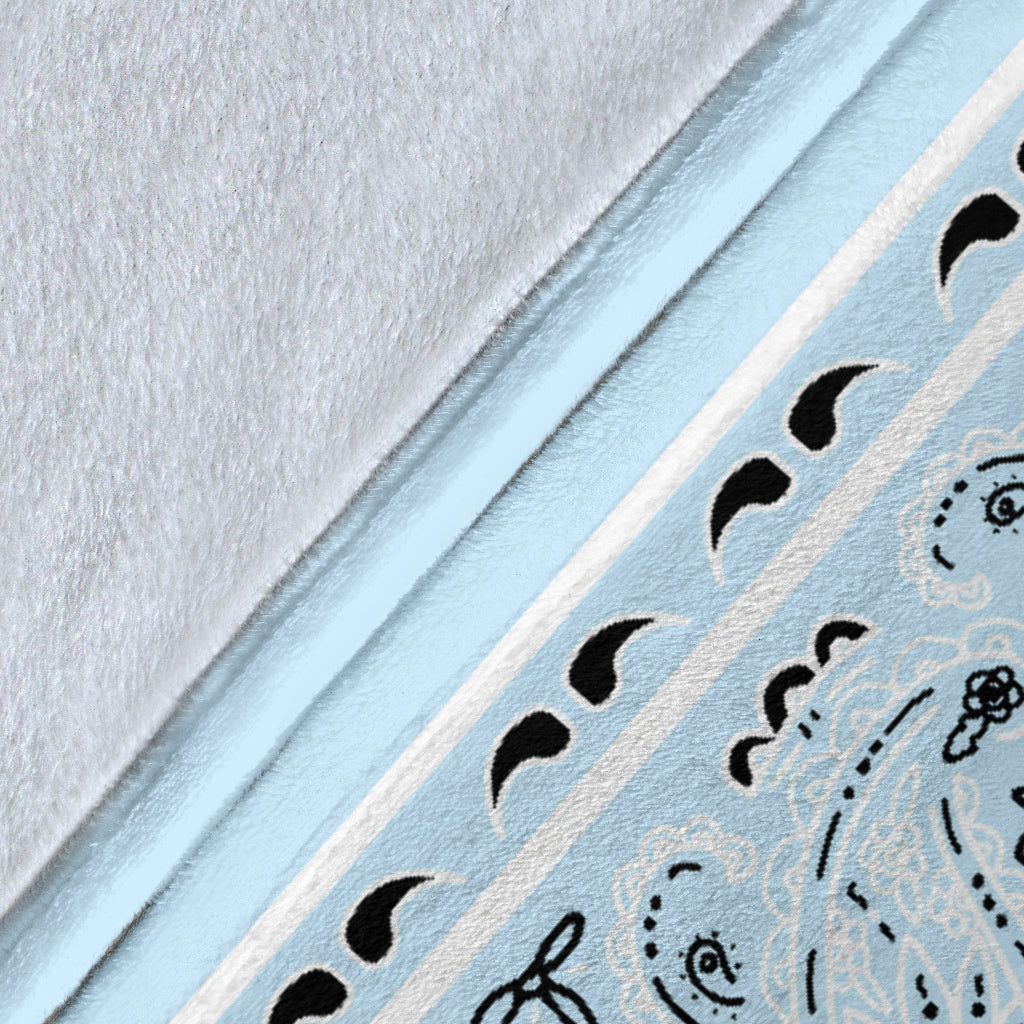 Light Blue Bandana Throw Blanket Details
