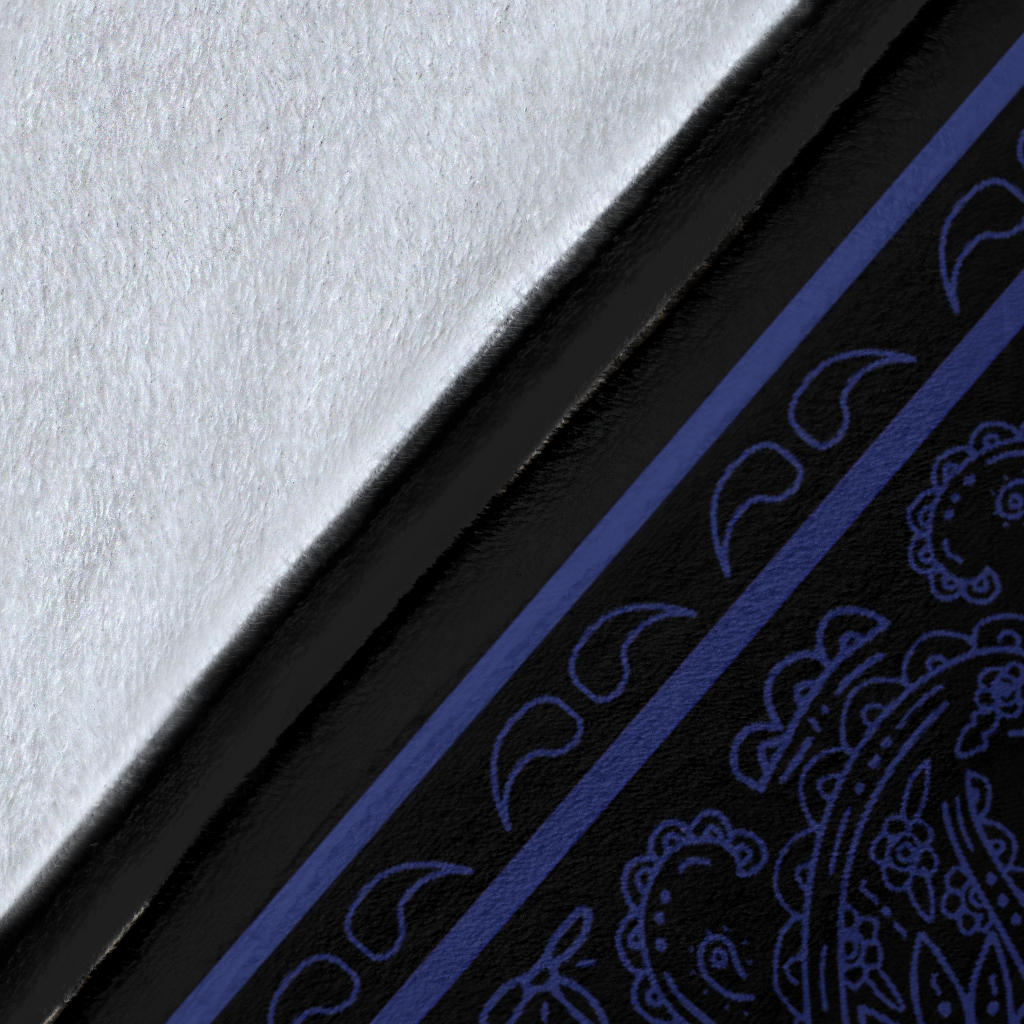 Ultra Plush Black and Navy Bandana Throw Blanket