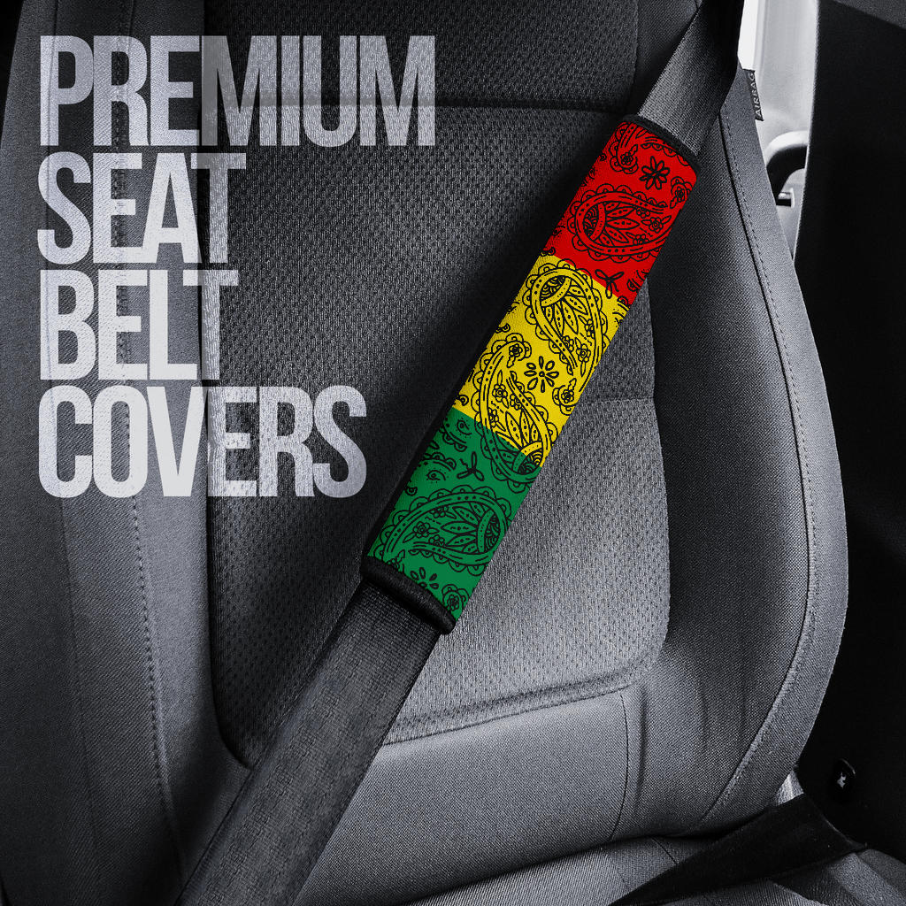 Rasta Bandana Seat Belt Covers - 4 Styles