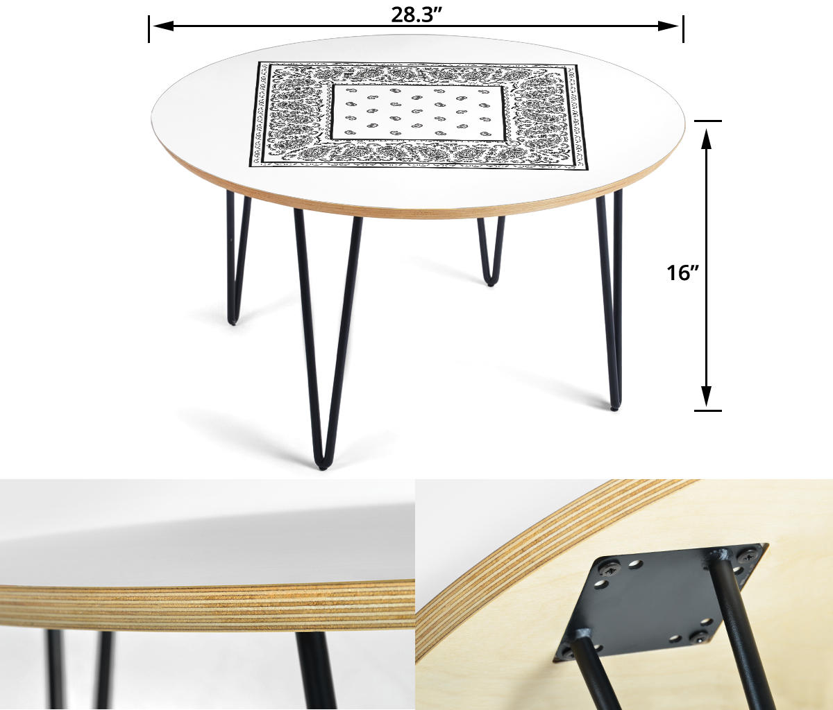 White Bandana End Tables Assembly