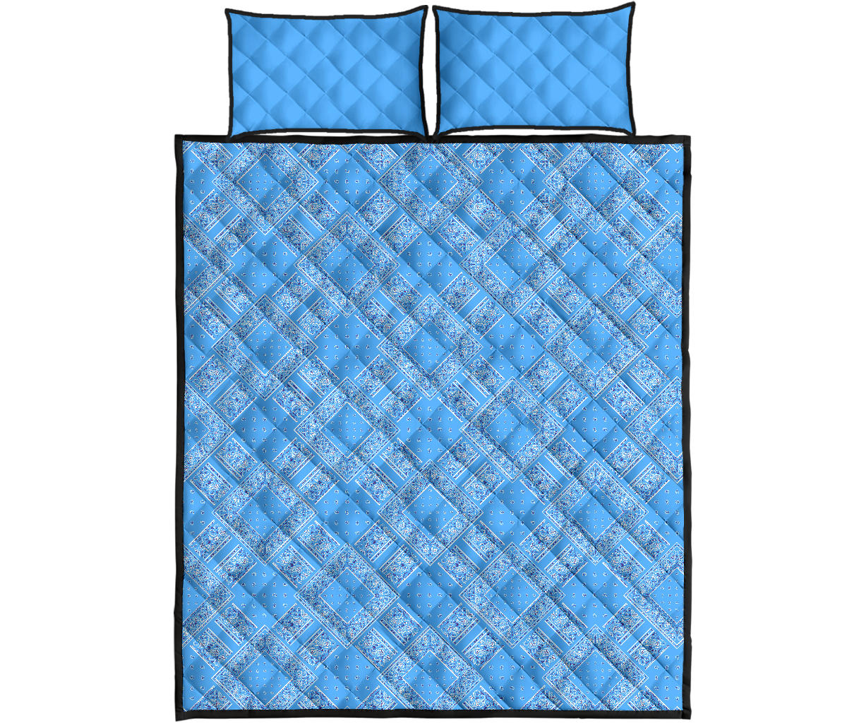Quilt Set - Lt Blue Bandana DB Quilt w/Shams